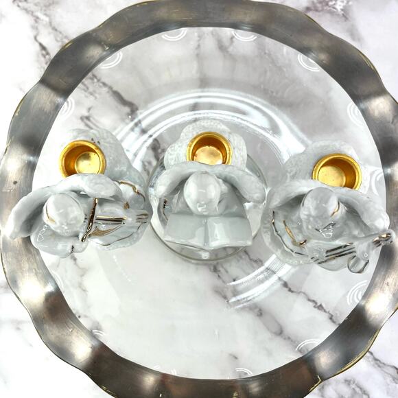 Christmas On Mainstreet Porcelain Angel Candleholders Set of 3 Musical Angels - Picture 13 of 14